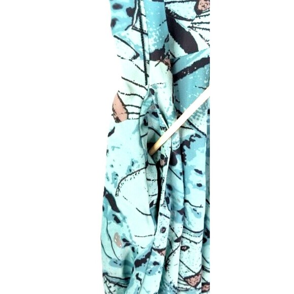 eShakti Women's Turquoise Print Sheath Midi Dress Sz Large 12 Long Sleeves - Picture 4 of 11